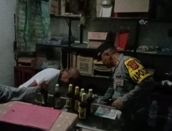 Polsek Ciasem Amankan Puluhan Botol Miras Juga Knalpot Brong Saat Laksanakan Giat KRYD