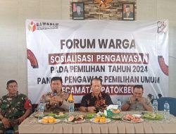 Kapolsek Patokbeusi Hadiri Kegiatan Forum Warga Sosialisasi Pengawasan Partisipatif Masyarakat Pada Pemilihan Tahun 2024