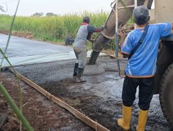 Pemdes Pasir Muncang Realisasikan Anggaran DD Bangun Jalan Cor Beton