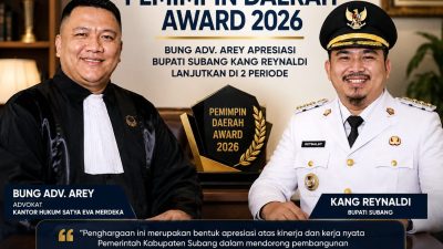 Bung Adv. Arey Apresiasi Atas Diraihnya Penghargaan Pemimpin Daerah Award 2026